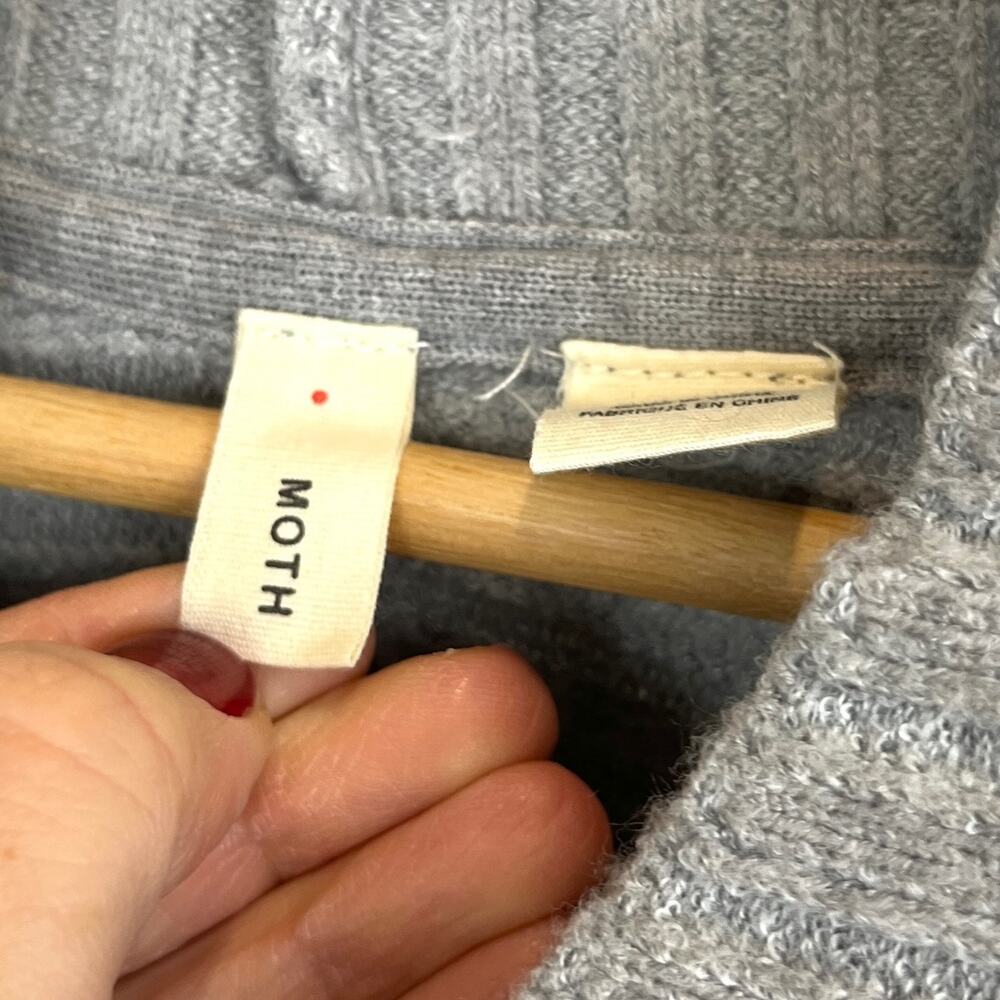 MOTH Anthropologie Tisbury Cowl Sweater Dolman Long Sleeve Pullover Gray Size S - Picture 3 of 10